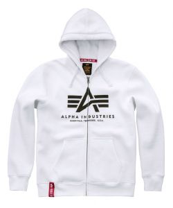 Alpha Industries Basic Hoody zip (white)