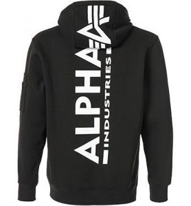 Alpha Industries mikina Back Print Hoody (černá) - Etappa