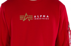 Alpha Industries pánská mikina Alpha Label Sweater (červená) - Etappa