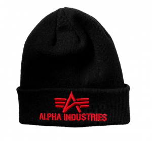 Alpha Industries 3D Beanie (black/red)