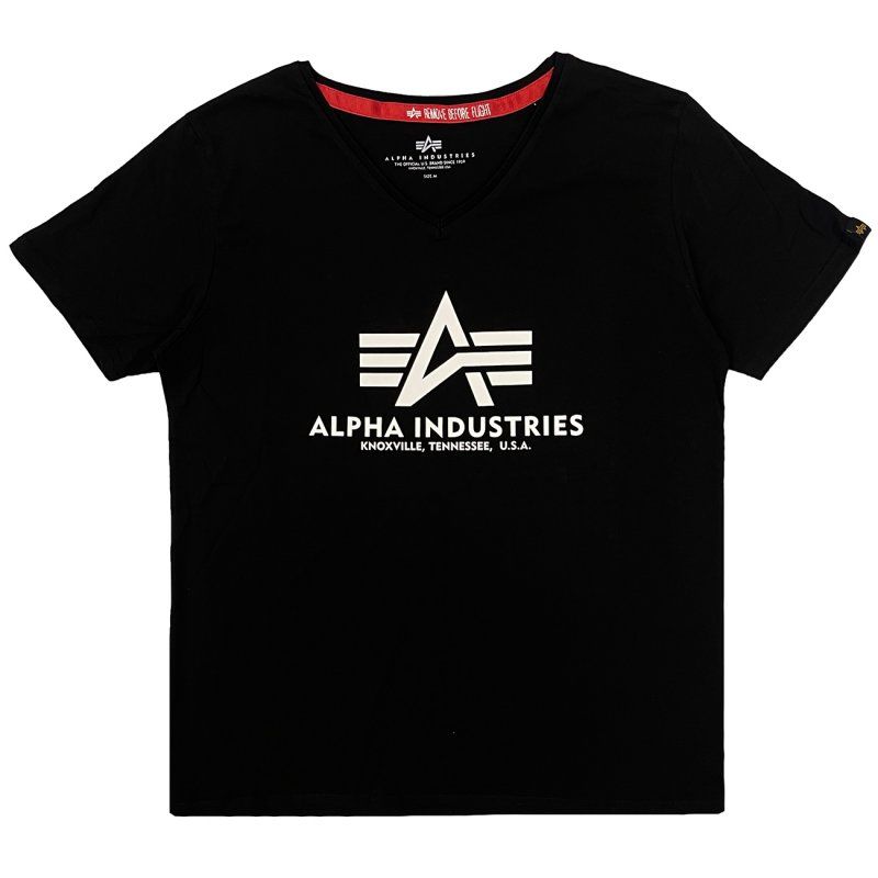 Alpha Industries pánské triko Basic V-Neck T (černé) - Etappa
