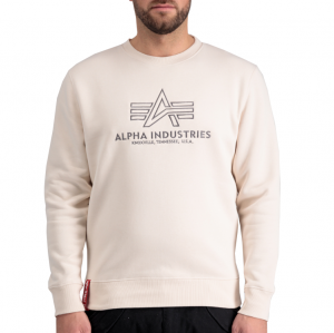 Alpha Industries pánská mikina  Basic Sweater Embroidery (sv. béžová) | M, L, XL