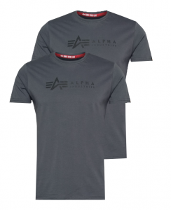 Alpha Industries Alpha Label T 2 Pack (greyblack/black)