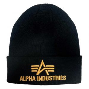 Alpha Industries 3D Beanie (black/gold)