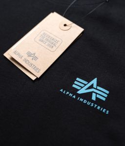  Alpha Industries Basic T Small Logo (black/blue)